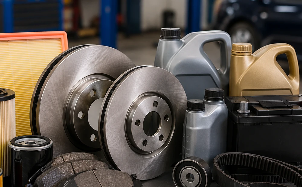 Engine oil pouring during fluid and maintenance service