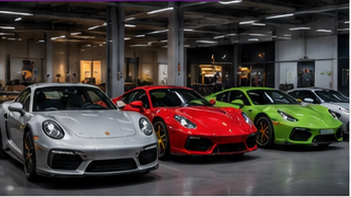 Premium and performance sports vehicles in a specialist showroom
